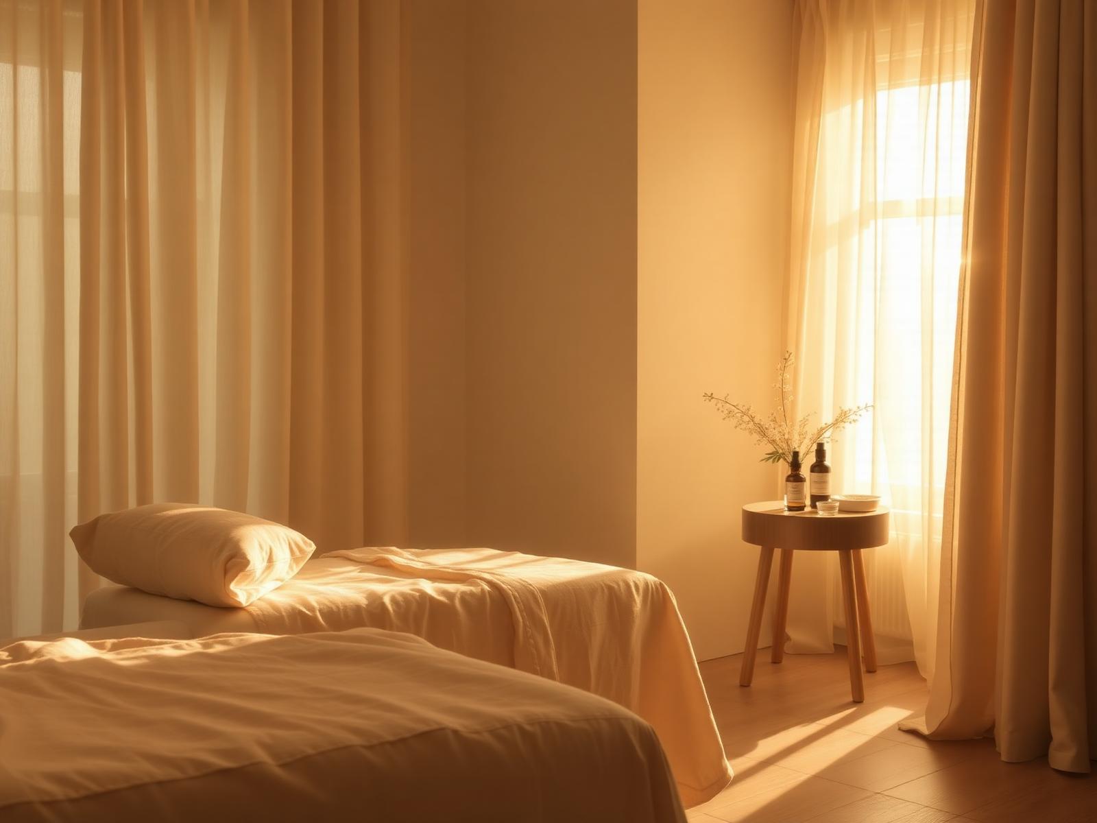 Ruhige, warm beleuchtete Wohlfühlecke im M Beauty Studio